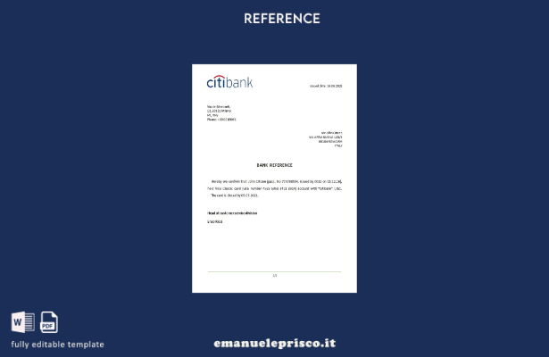 modello di riferimento chiusura Citibank Italia stile verificato